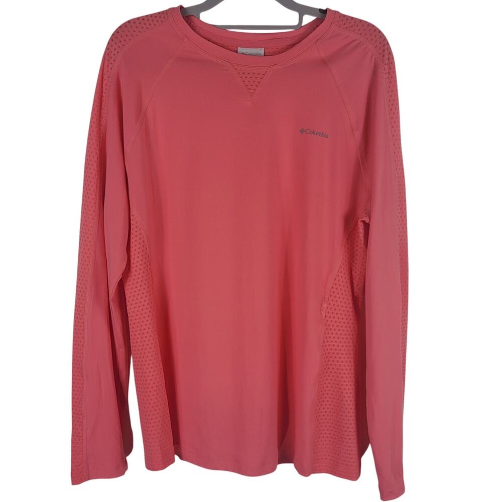 Columbia Orange Athletic Hiking Workout Long Sleeve Top L
